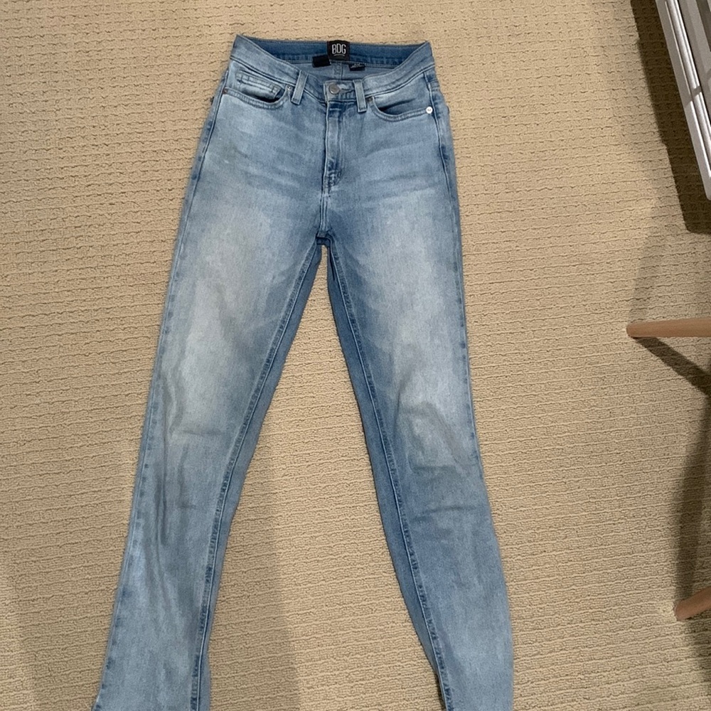 urban outfitters girlfriend jeans with sashiko pattern pocket (hand sewn)
